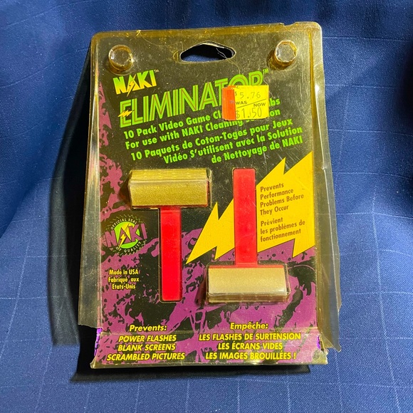 VTG 90s Naki Eliminator cleaning swabs Sega & Nintendo cartridges (10ct) New! - Picture 1 of 4